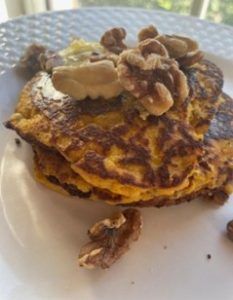 High Protein, High Fiber Pumpkin Pancakes